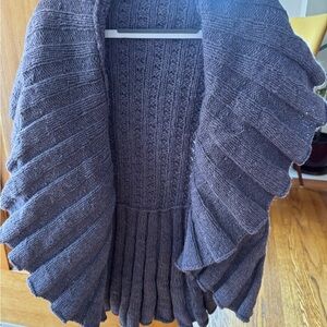Cozy purple/ grey 100% Wool Knit Sweater